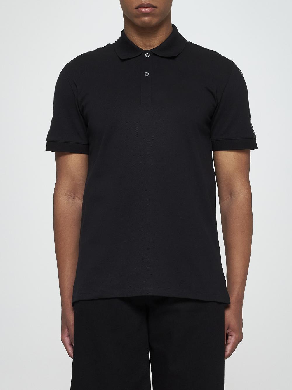 ALEXANDER MCQUEEN Polo in cotone con logo-tape Online