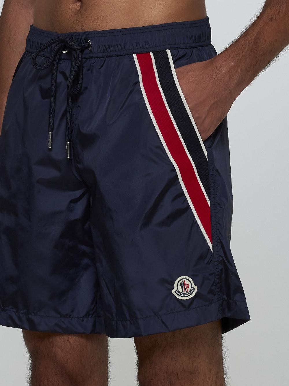 MONCLER Shorts da mare con logo In Vendita