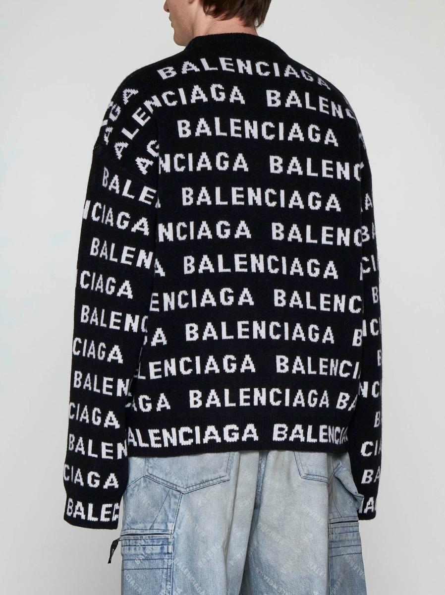BALENCIAGA Pull in lana con logo Saldi