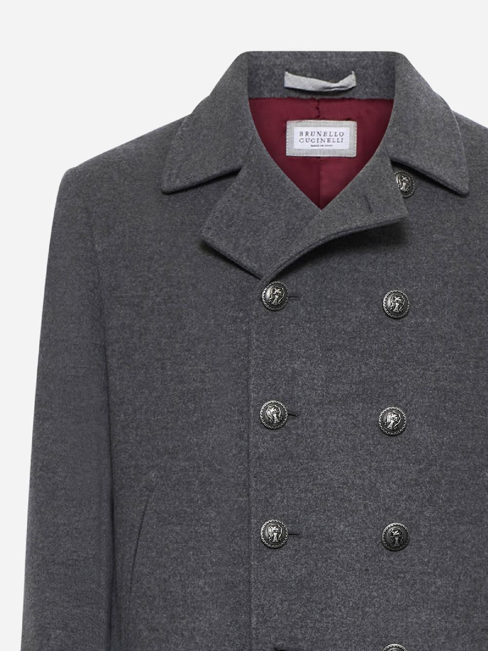BRUNELLO CUCINELLI Cappotto doppiopetto in cashmere Vendita Economica