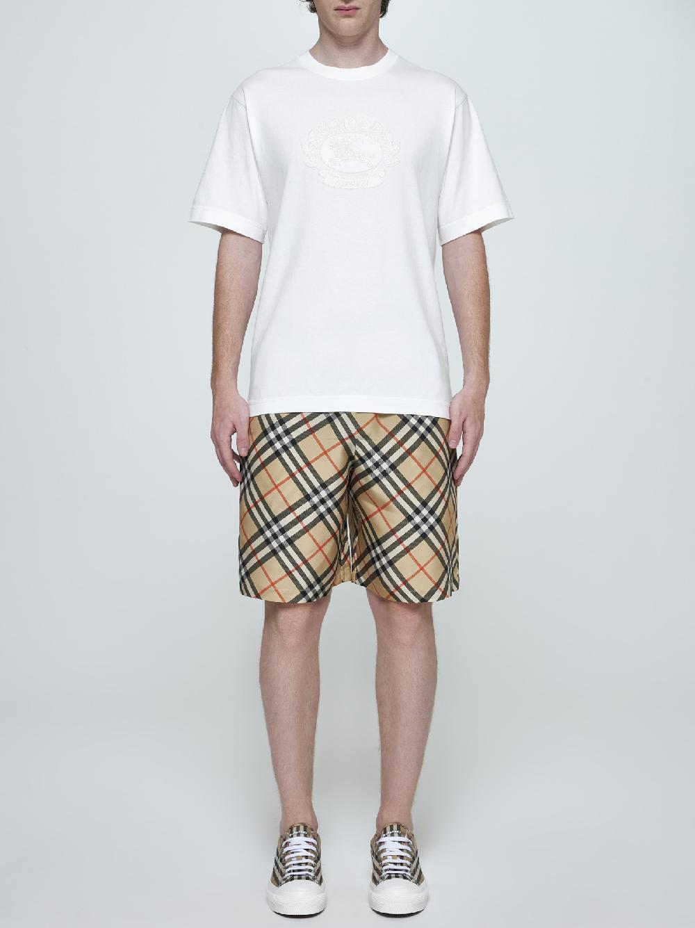 BURBERRY Shorts in seta a stampa check Italia