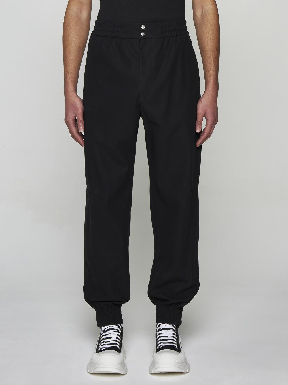 ALEXANDER MCQUEEN Pantaloni in cotone con zip Promozione