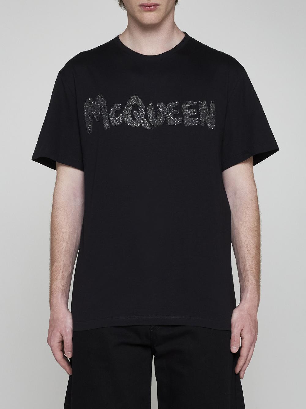 ALEXANDER MCQUEEN T-shirt in cotone con logo Fino Al -60%