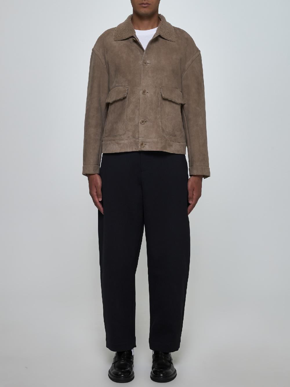 SALVATORE SANTORO Giacca in suede e shearling Prezzo Ridotto