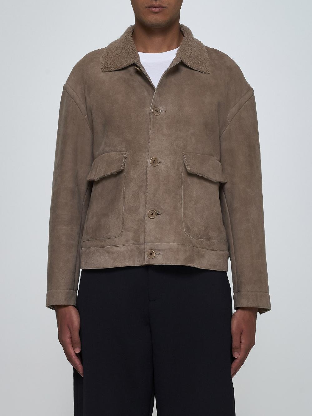 SALVATORE SANTORO Giacca in suede e shearling Prezzo Ridotto