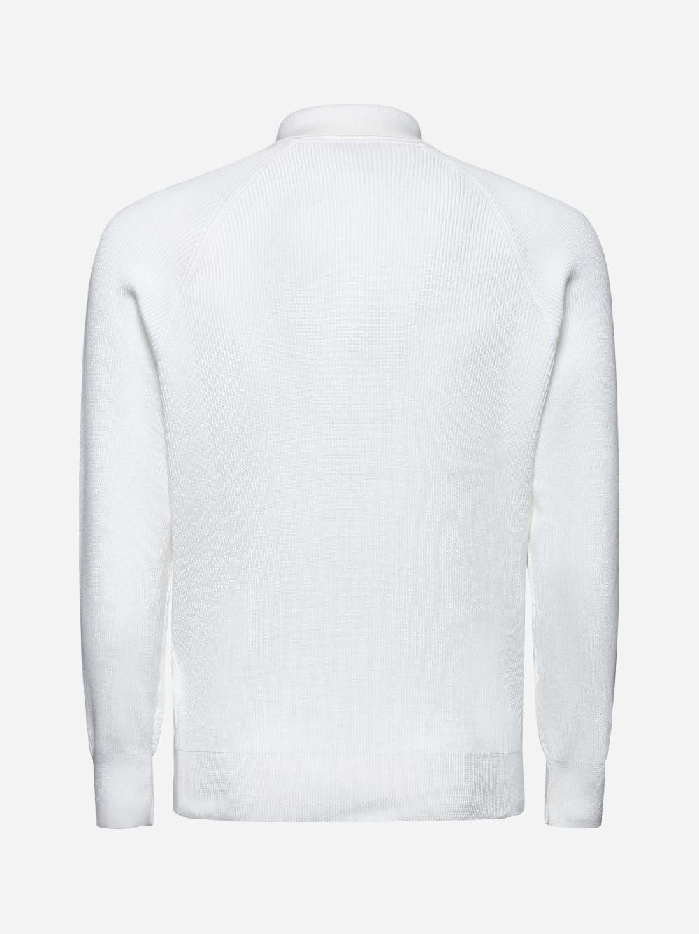 BRUNELLO CUCINELLI Polo in maglia di cotone bianco Sconto