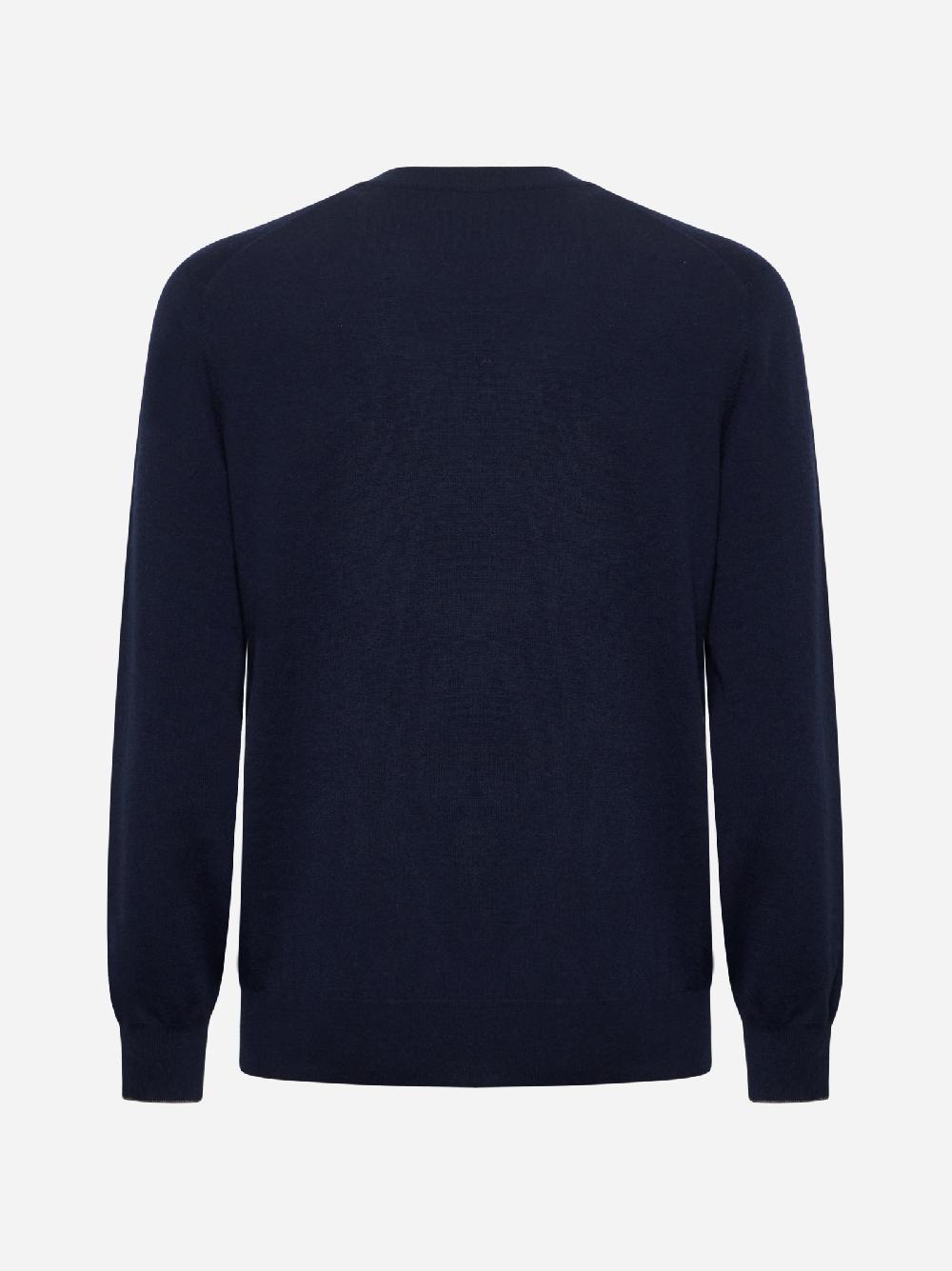 BRUNELLO CUCINELLI Maglia girocollo in cashmere blu Economico