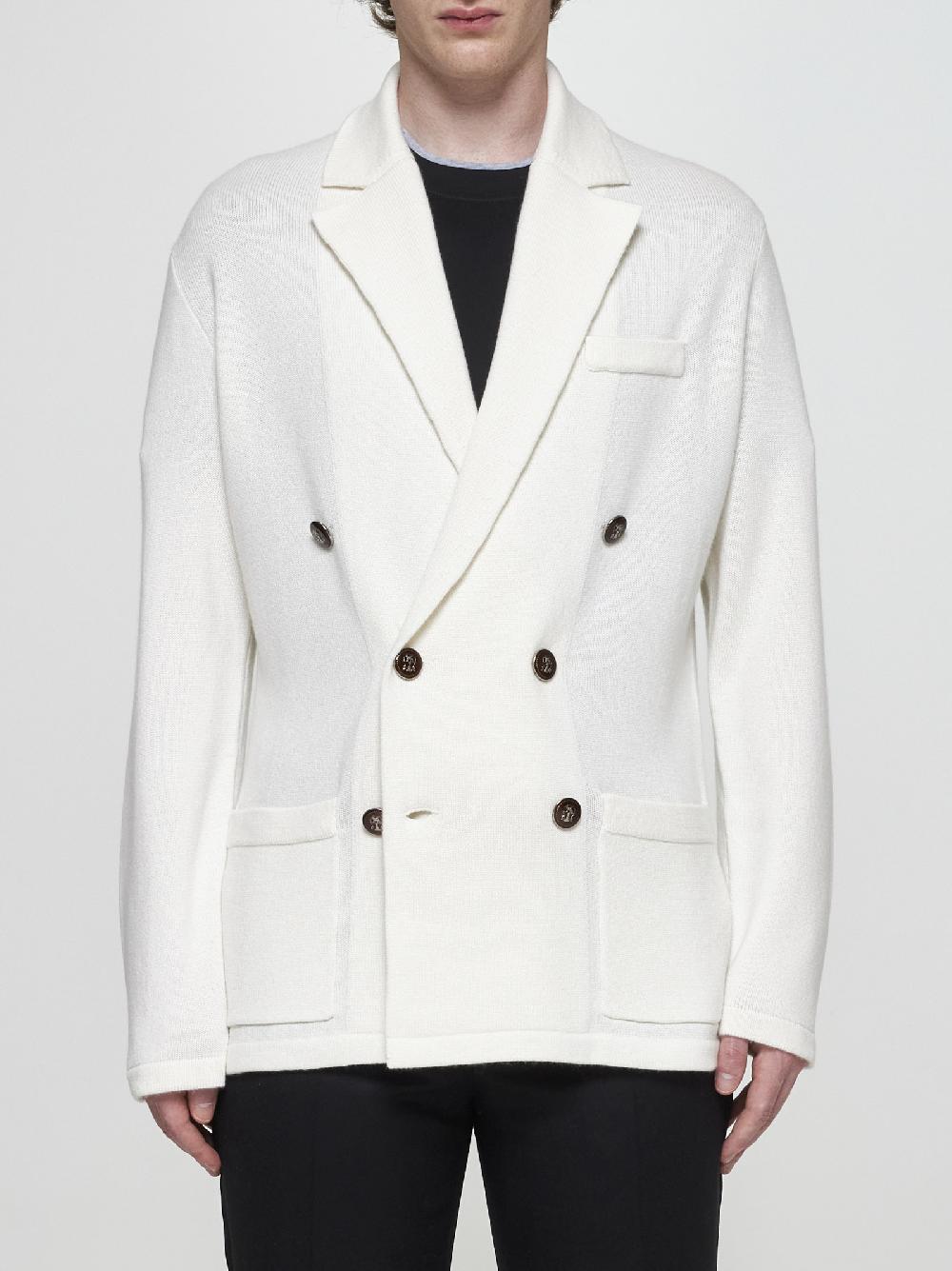 BRUNELLO CUCINELLI Cardigan stile giacca in cashmere bianco Online