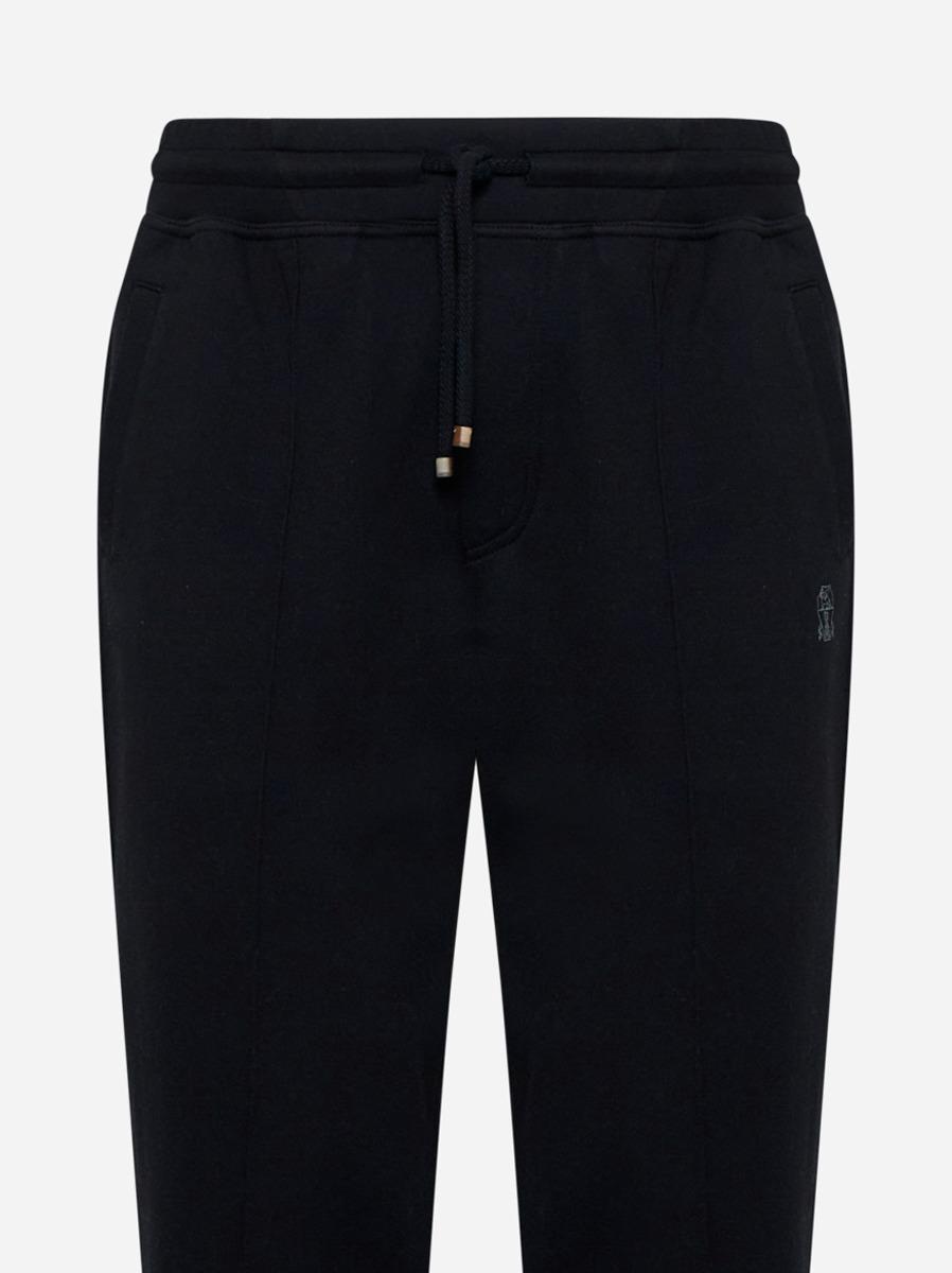 BRUNELLO CUCINELLI Pantaloni in felpa double nera Outlet