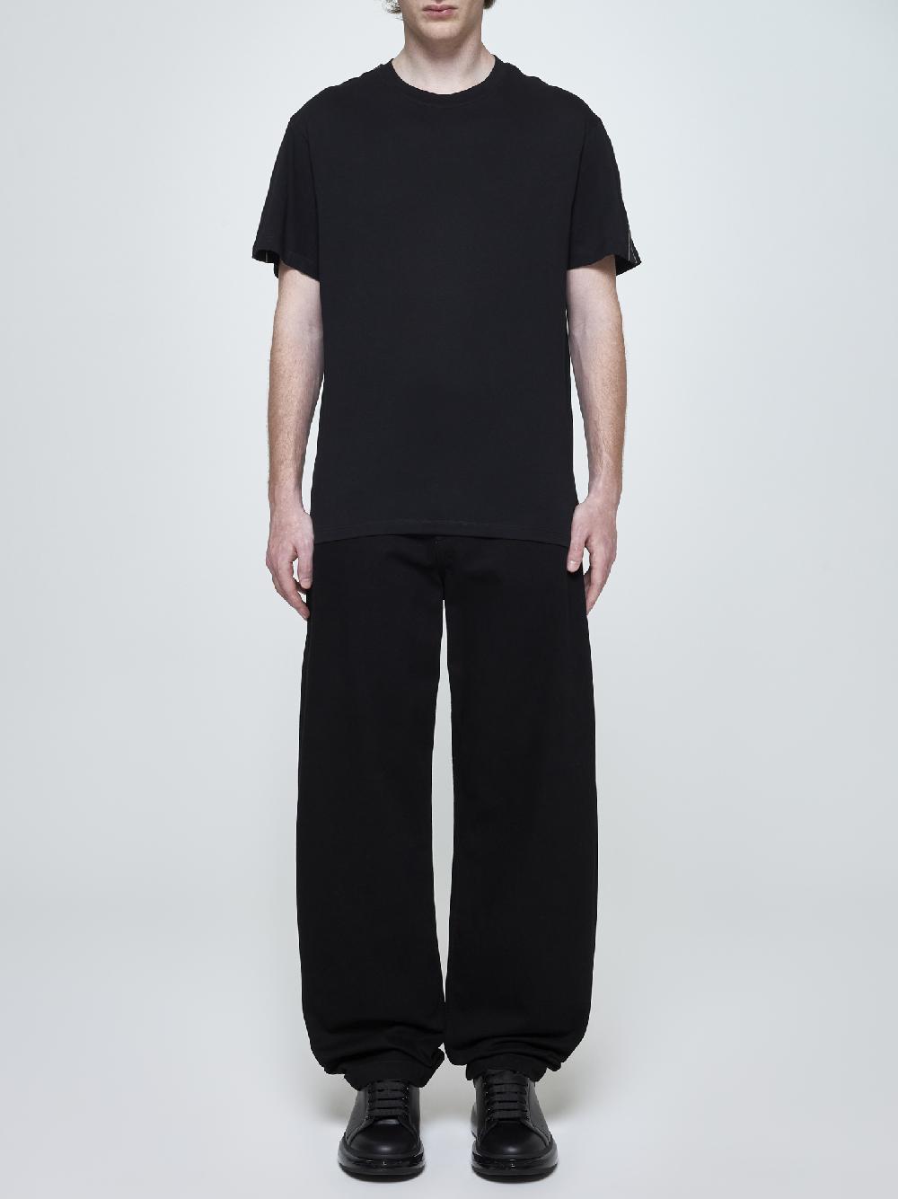 ALEXANDER MCQUEEN T-shirt in cotone con logo-tape Hotsell