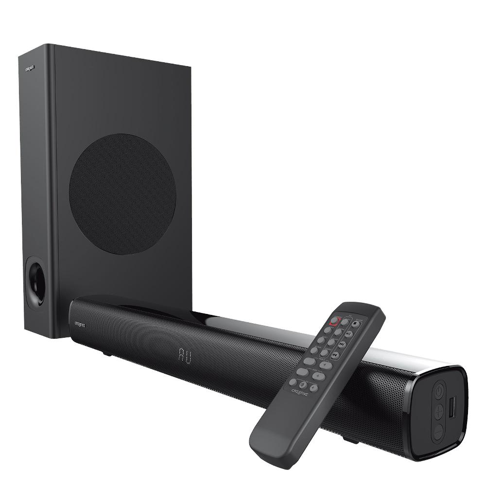 Creative Stage Soundbar Creative Stage under-monitor a 2.1 canali ad alte prestazioni con subwoofer per TV computer e schermi ultrawide Consegna Veloce