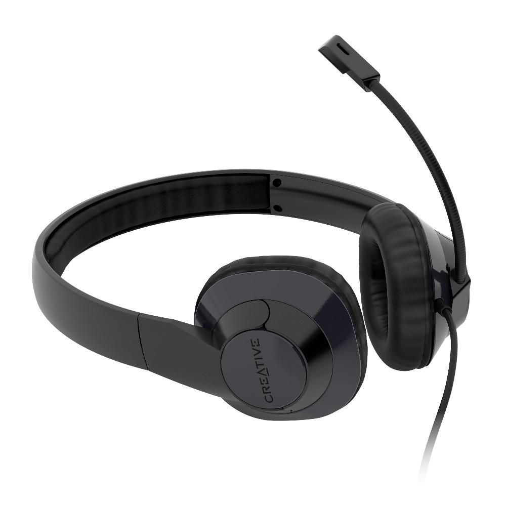 Creative HS-720 V2 Cuffie USB con microfono a condensatore con cancellazione del rumore e telecomando a cavo con pulsante di disattivazione del microfono per le videochiamate Sottocosto