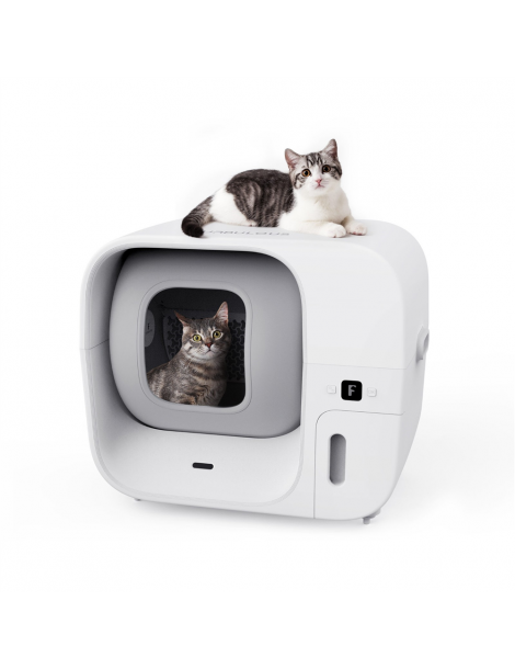 Furbulous Lettiera automatica per gatti con controllo tramite app 60 litri sicura per più gatti e con deodorante - Bianco Trasporto libero internazionale