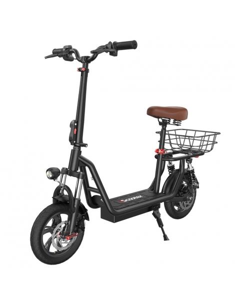 iScooter i12 Monopattino elettrico con sedile e cestino posteriore motore da 500W batteria da 36V 7 5Ah pneumatico da 12" Novità