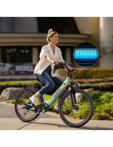 HillMiles MileCity1 Bicicletta elettrica motore da 250W batteria da 36V 13AH pneumatico da 26 pollici - Verde Sconto