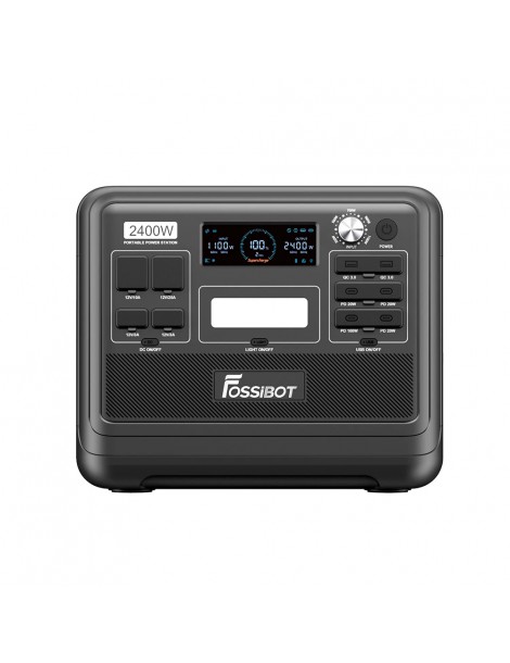 FOSSiBOT F2400 Centrale Elettrica Portatile da 2048Wh/2400W Ricarica Rapida in 1 5 Ore 16 Porte di Uscita - Nero Vendite Flash