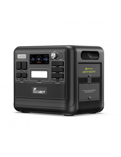 FOSSiBOT F2400 Centrale Elettrica Portatile da 2048Wh/2400W Ricarica Rapida in 1 5 Ore 16 Porte di Uscita - Nero Vendite Flash