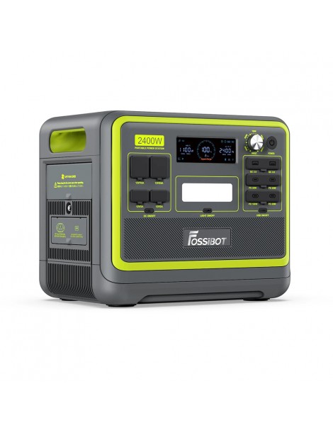 FOSSiBOT F2400 Centrale Elettrica Portatile da 2048Wh/2400W Ricarica Rapida in 1 5 Ore 16 Porte di Uscita - Verde In Saldo