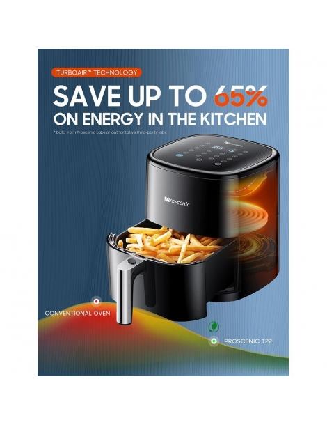 Proscenic T22 Friggitrice ad aria Capacità 5L 1500W con 13 preset Rivestimento antiaderente Tecnologia intelligente SuperDenoise Italia