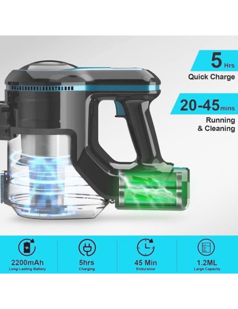 INSE N5 6 in 1 Aspirapolvere Senza Fili 12000Pa Potenza di Aspirazione 45mins Lunga Autonomia 5 Stadi di Filtrazione Promozione