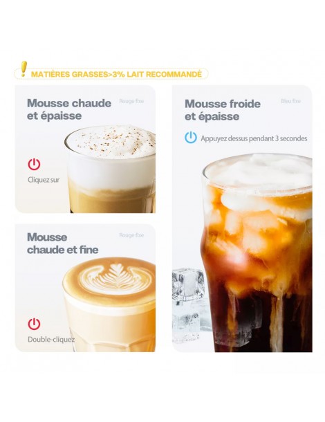 HiBREW M1A 450W Macchina montalatte miscelatore di cioccolato per latte freddo/caldo e cappuccino - Bianco Offerta