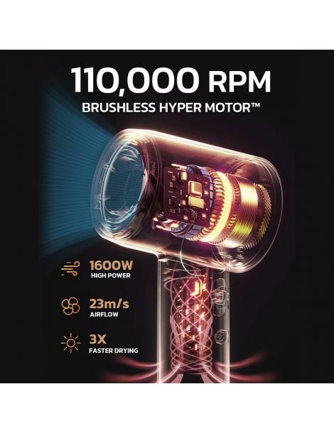 Micollme H6S Asciugacapelli con 2 bocchette asciuga i capelli medi in 2-3 minuti 59dB tecnologia a ioni negativi - grigio Hotsell