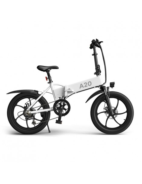 ADO A20+ 250W Bicicletta elettrica pieghevole Telaio Batteria rimovibili agli ioni di litio 10 4 Ah - Bianco Moda