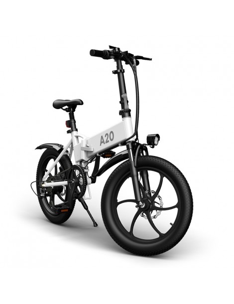 ADO A20+ 250W Bicicletta elettrica pieghevole Telaio Batteria rimovibili agli ioni di litio 10 4 Ah - Bianco Moda