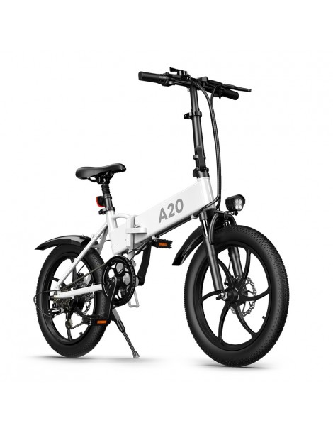 ADO A20+ 250W Bicicletta elettrica pieghevole Telaio Batteria rimovibili agli ioni di litio 10 4 Ah - Bianco Moda