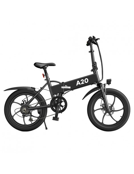 ADO A20+ 250W Bicicletta elettrica pieghevole Telaio 7 velocità Ingranaggi rimovibili Batteria agli ioni di litio 10 4 Ah - Nero 2025