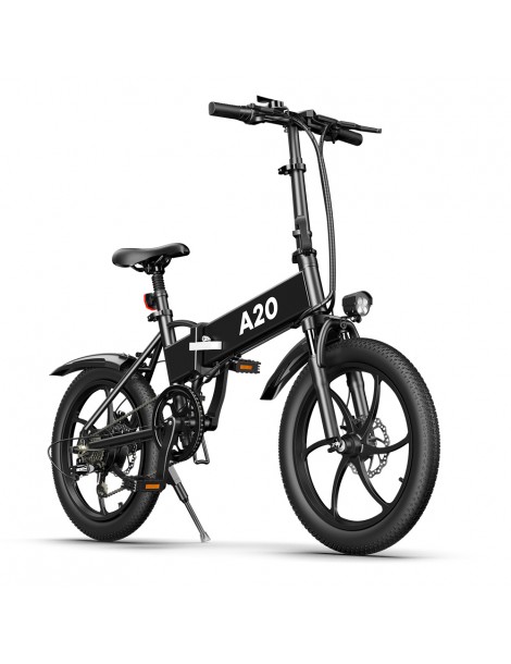 ADO A20+ 250W Bicicletta elettrica pieghevole Telaio 7 velocità Ingranaggi rimovibili Batteria agli ioni di litio 10 4 Ah - Nero 2025