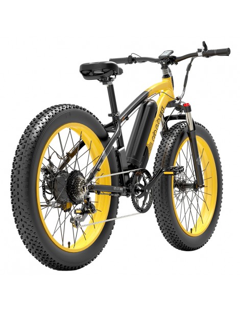 GOGOBEST GF600 26 Pollici Pneumatici Grassi Bicicletta Elettrica Pieghevole 1000W Motore 48V 13Ah Batteria - Nero Giallo In Linea