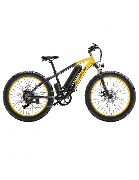 GOGOBEST GF600 26 Pollici Pneumatici Grassi Bicicletta Elettrica Pieghevole 1000W Motore 48V 13Ah Batteria - Nero Giallo In Linea