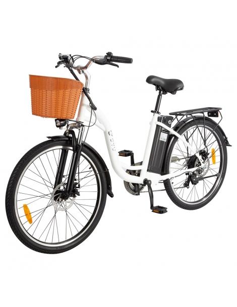 DYU C6 Bicicletta elettrica motore da 350W batteria da 12 5AH - Bianco Vendita Economica
