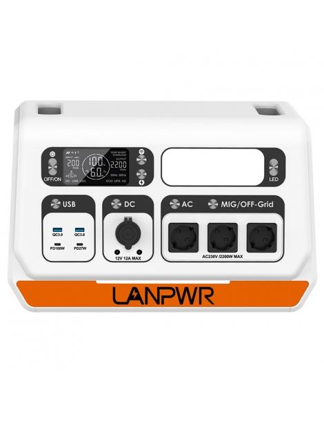 LANPWR 2200PRO 2200W Stazione di alimentazione portatile + 4x pannelli solari da 180W sistema solare da balcone Qualità Garantita