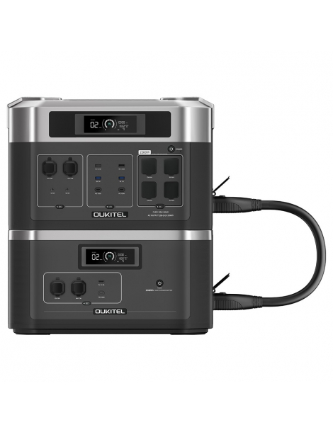 OUKITEL BP2000 Centrale elettrica portatile batteria LiFePO4 da 2048Wh/640000mAh uscita AC da 2200W UPS da 2000W Presa