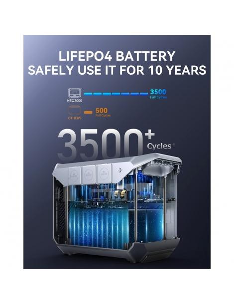 DaranEner NEO2000 Stazione di energia portatile generatore solare con batteria LiFePO4 da 2073 6Wh uscita AC da 2000W Online