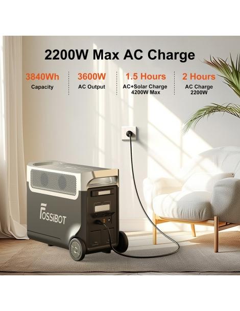 FOSSiBOT F3600 Pro 3840Wh Centrale Elettrica Portatile + 2* FOSSiBOT FB3840 Batteria Backup Elettrico Domestico In Vendita