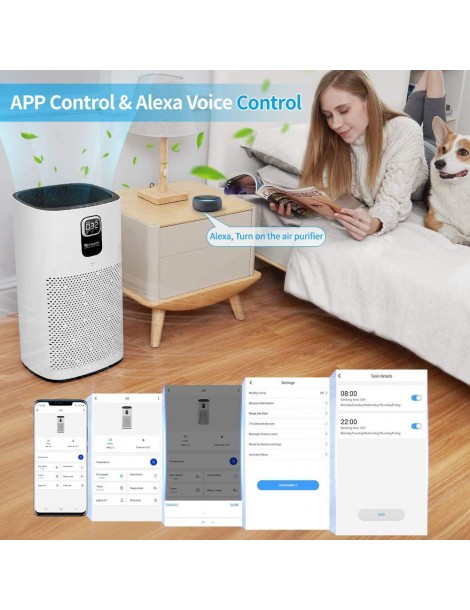Proscenic A9 Purificatore d'Aria con Filtro H13 True HEPA Connessione WiFi Ampia Copertura di 2904 piedi² Offerta