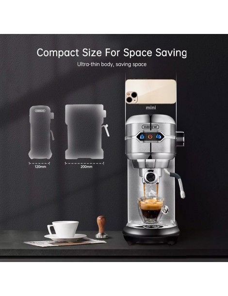 HiBREW H11 1450W Coffee Maker with Latte Cup 19 Bar Semi Auto Espresso Machine Economico