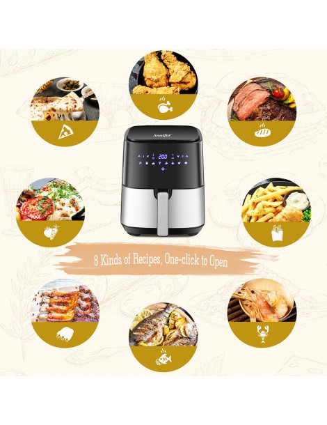 Sonifer SF1014 1450W 5L Friggitrice ad aria senza olio LED Touchscreen friggitrice elettrica Cestello antiaderente Online