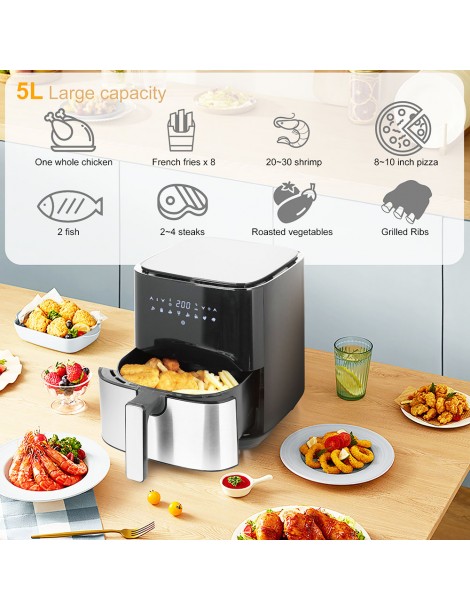 Sonifer SF1014 1450W 5L Friggitrice ad aria senza olio LED Touchscreen friggitrice elettrica Cestello antiaderente Online