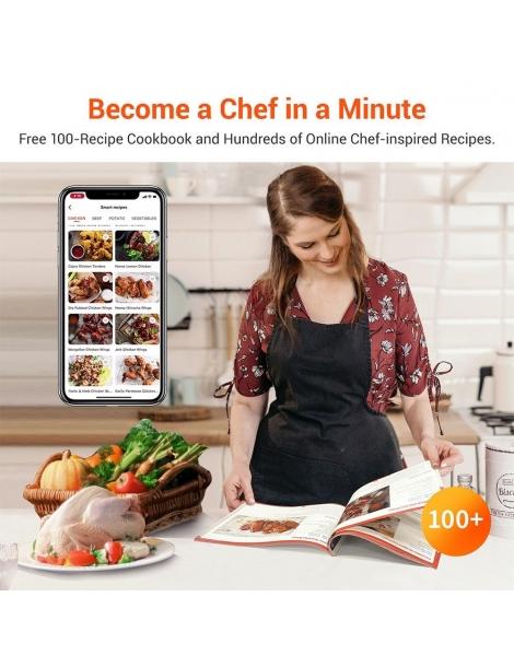 Ultenic K10 Friggitrice ad aria senza olio APP e controllo vocale 5L Forno elettrico caldo senza olio Cuocitore intelligente Moda