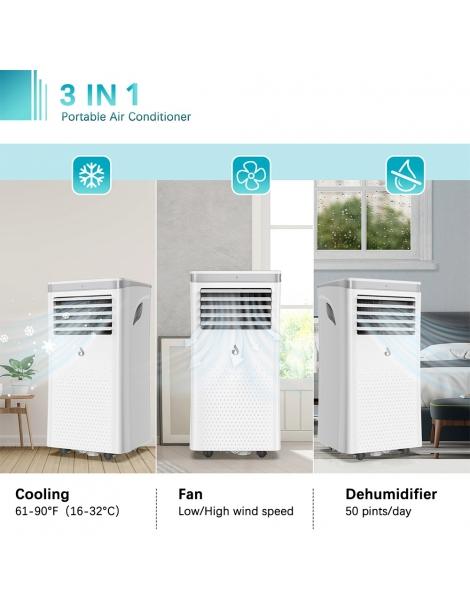 LUKO A011D1-7K 3 in 1 condizionatore d'aria portatile deumidificatore 7000BTU capacità di raffreddamento Nuovo