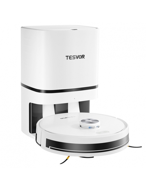 Tesvor S7 Pro AES Robot Aspirapolvere con Stazione di Svuotamento Automatico Funzione Mopping Aspirazione 6000Pa - Bianco Qualità Garantita