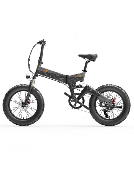 BEZIOR XF200 Bici elettrica pieghevole da 20 pollici con pneumatici grassi Motore da 1000 W Batteria da 48 V 15 Ah - Nero Grigio Online