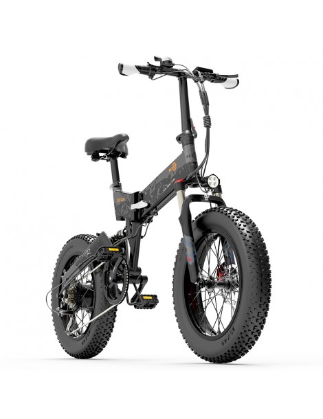 BEZIOR XF200 Bici elettrica pieghevole da 20 pollici con pneumatici grassi Motore da 1000 W Batteria da 48 V 15 Ah - Nero Grigio Online