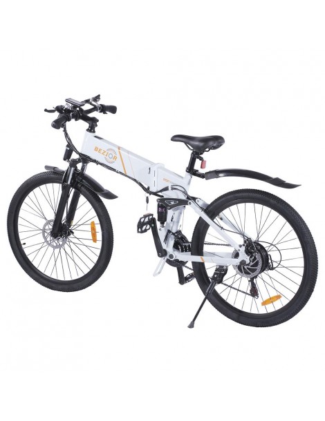 BEZIOR M26 26 Pollici Pneumatici Bicicletta Elettrica Pieghevole - 500W Motore Brushless & 48V 10Ah Batteria - Bianco In Vendita
