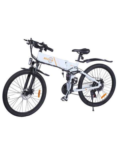 BEZIOR M26 26 Pollici Pneumatici Bicicletta Elettrica Pieghevole - 500W Motore Brushless & 48V 10Ah Batteria - Bianco In Vendita