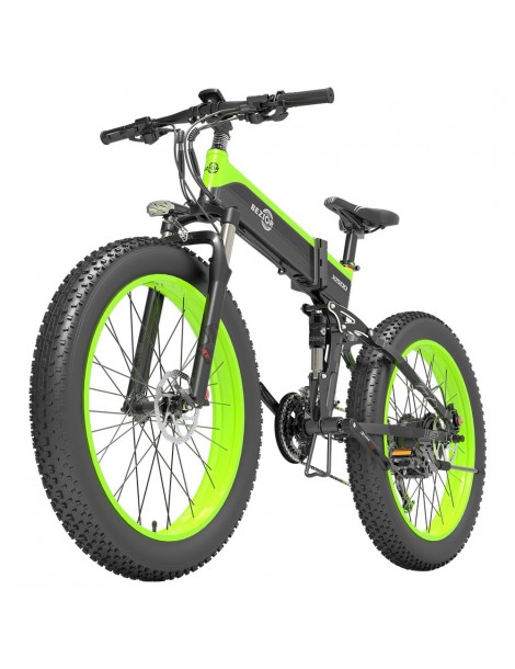 BEZIOR X1500 26 pollici Pneumatico Grasso Bicicletta Elettrica Pieghevole 1500W Motore - Nero Verde Saldi